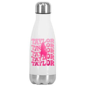 Retro Taylor First Name Personalized 80s Stainless Steel Insulated Water Bottle