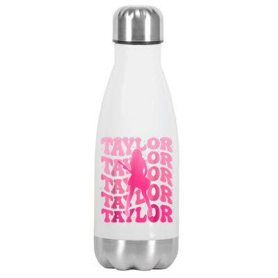 Retro Taylor First Name Personalized 80s Stainless Steel Insulated Water Bottle