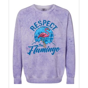 Respect The Flamingo, Funny Animal Colorblast Crewneck Sweatshirt