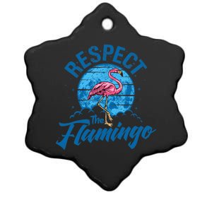 Respect The Flamingo, Funny Animal Ceramic Star Ornament