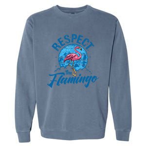 Respect The Flamingo, Funny Animal Garment-Dyed Sweatshirt