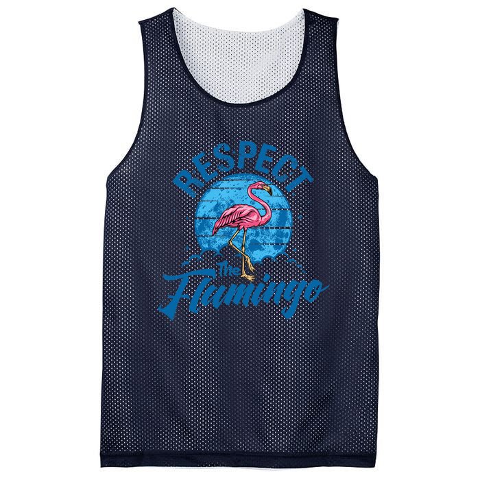 Respect The Flamingo, Funny Animal Mesh Reversible Basketball Jersey Tank