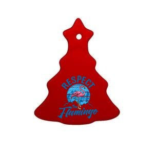 Respect The Flamingo, Funny Animal Ceramic Tree Ornament