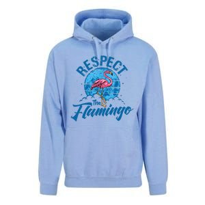 Respect The Flamingo, Funny Animal Unisex Surf Hoodie