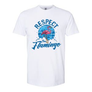 Respect The Flamingo, Funny Animal Softstyle CVC T-Shirt