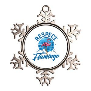 Respect The Flamingo, Funny Animal Metallic Star Ornament