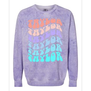 Retro TAYLOR First Name Birthday Colorblast Crewneck Sweatshirt