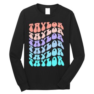 Retro TAYLOR First Name Birthday Long Sleeve Shirt