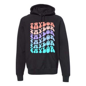 Retro TAYLOR First Name Birthday Premium Hoodie