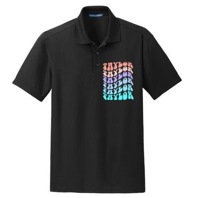 Retro TAYLOR First Name Birthday Dry Zone Grid Polo