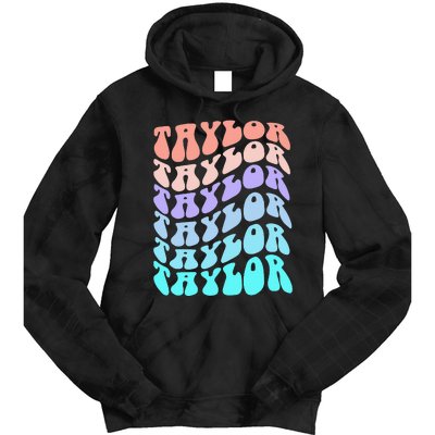 Retro TAYLOR First Name Birthday Tie Dye Hoodie