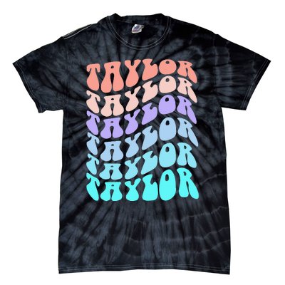 Retro TAYLOR First Name Birthday Tie-Dye T-Shirt