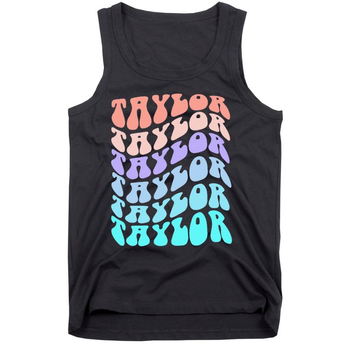 Retro TAYLOR First Name Birthday Tank Top