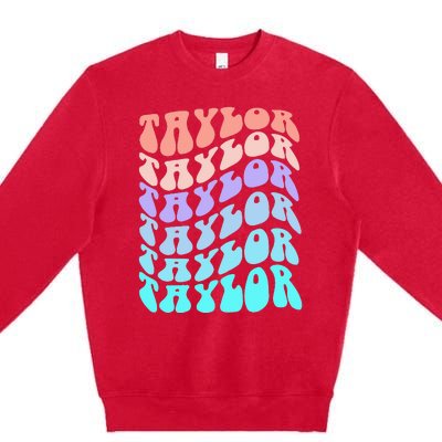 Retro TAYLOR First Name Birthday Premium Crewneck Sweatshirt