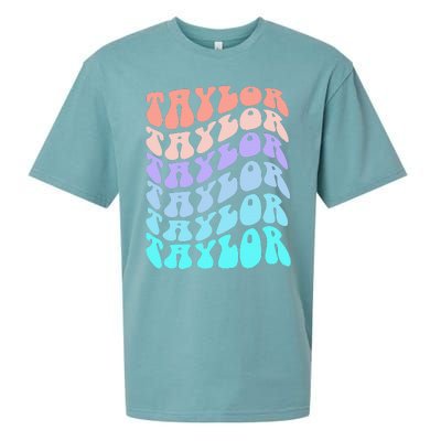 Retro TAYLOR First Name Birthday Sueded Cloud Jersey T-Shirt