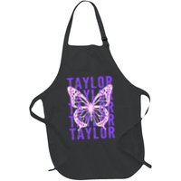 Retro Taylor First Name Personalized Groovy Full-Length Apron With Pockets