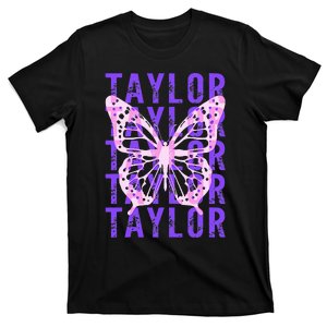 Retro Taylor First Name Personalized Groovy T-Shirt