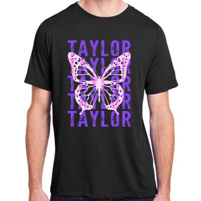 Retro Taylor First Name Personalized Groovy Adult ChromaSoft Performance T-Shirt