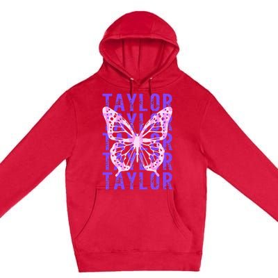 Retro Taylor First Name Personalized Groovy Premium Pullover Hoodie