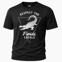 Respect The Florida Locals Alligator Funny Gator Cooling Performance Crew T-Shirt