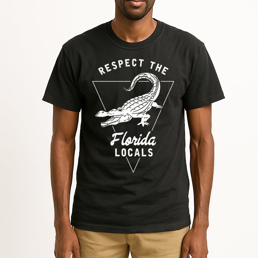Respect The Florida Locals Alligator Funny Gator Tall T-Shirt
