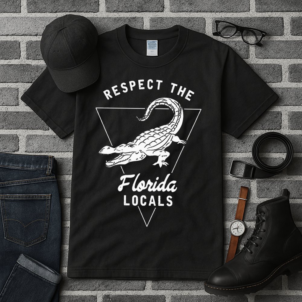 Respect The Florida Locals Alligator Funny Gator Tall T-Shirt