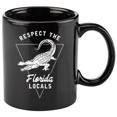 Respect The Florida Locals Alligator Funny Gator 11oz C Handle Ceramic Mug