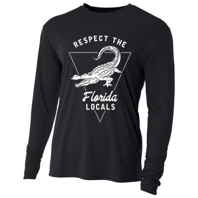 Respect The Florida Locals Alligator Funny Gator Cooling Performance Long Sleeve Crew