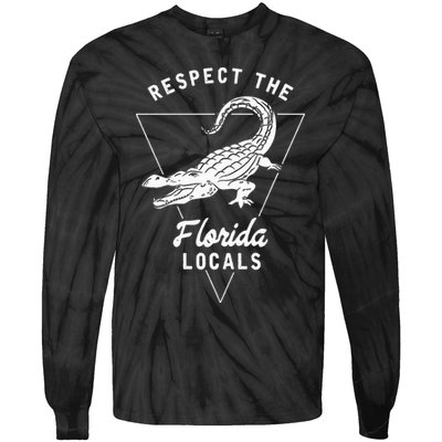Respect The Florida Locals Alligator Funny Gator Tie-Dye Long Sleeve Shirt