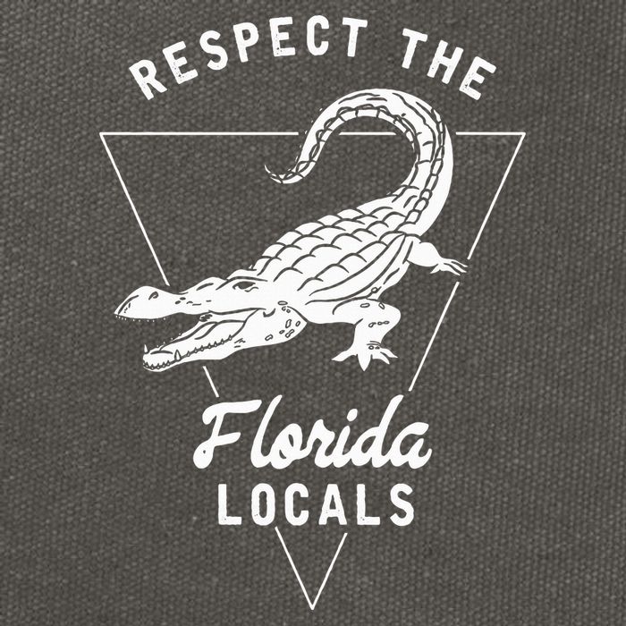 Respect The Florida Locals Alligator Funny Gator Cotton Canvas Backpack