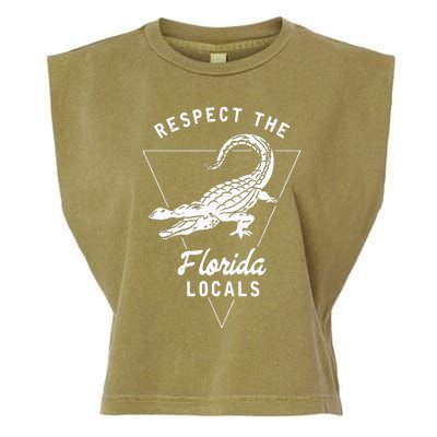 Respect The Florida Locals Alligator Funny Gator Garment-Dyed Women's Muscle Tee