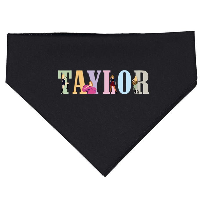 Retro Taylor First Name Personalized Groovy Birthday Girl USA-Made Doggie Bandana