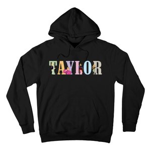 Retro Taylor First Name Personalized Groovy Birthday Girl Hoodie