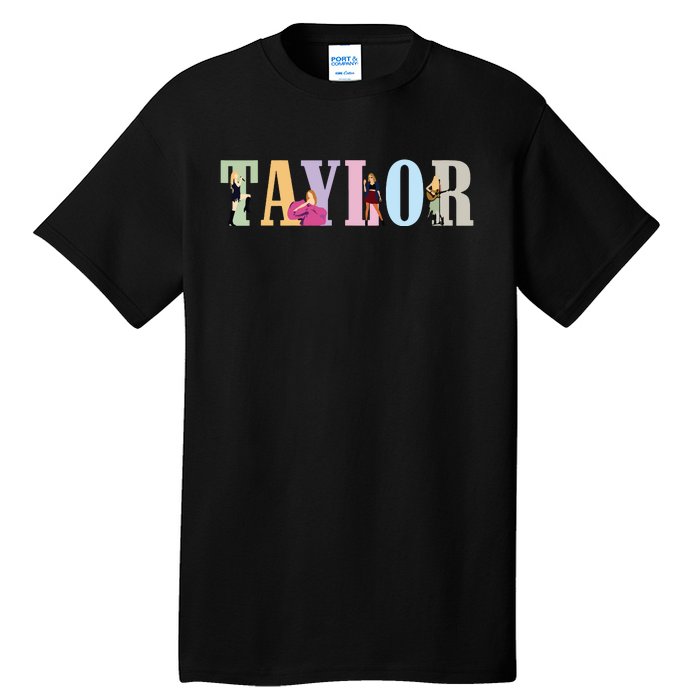 Retro Taylor First Name Personalized Groovy Birthday Girl Tall T-Shirt