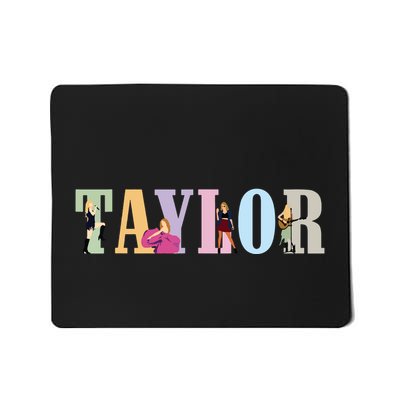 Retro Taylor First Name Personalized Groovy Birthday Girl Mousepad