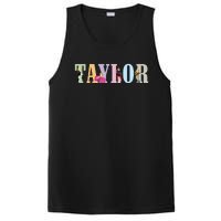 Retro Taylor First Name Personalized Groovy Birthday Girl PosiCharge Competitor Tank