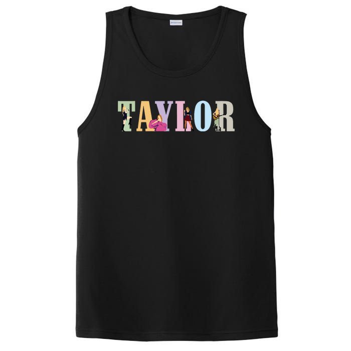 Retro Taylor First Name Personalized Groovy Birthday Girl PosiCharge Competitor Tank