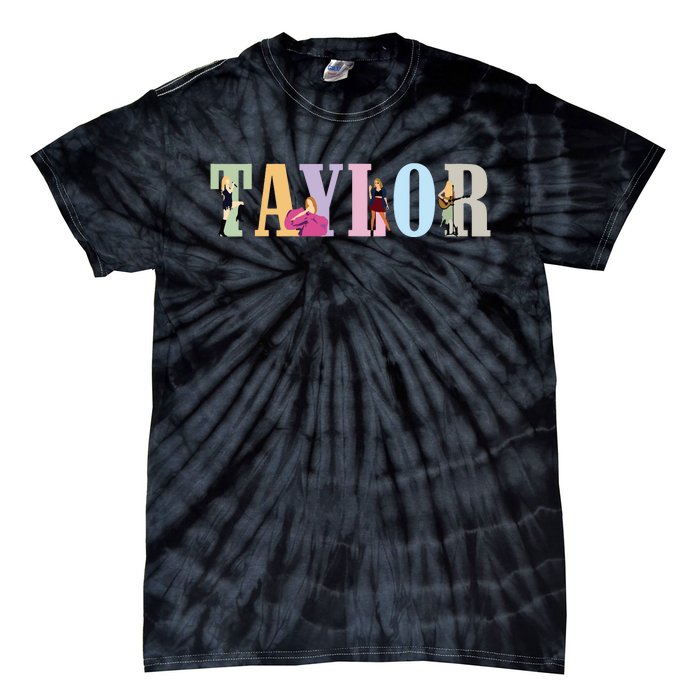 Retro Taylor First Name Personalized Groovy Birthday Girl Tie-Dye T-Shirt