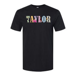 Retro Taylor First Name Personalized Groovy Birthday Girl Softstyle CVC T-Shirt