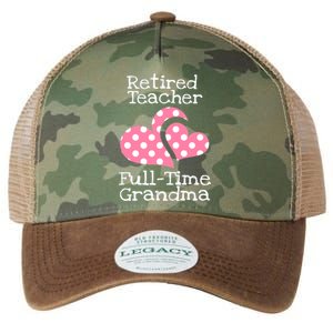 Retired Teacher Full-Time Grandma Teachers Retirement Gift Legacy Tie Dye Trucker Hat