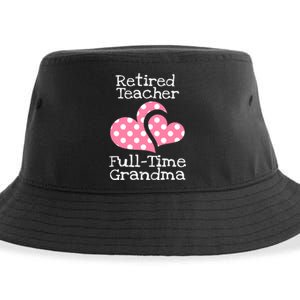 Retired Teacher Full-Time Grandma Teachers Retirement Gift Sustainable Bucket Hat