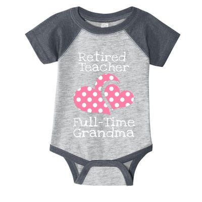 Retired Teacher Full-Time Grandma Teachers Retirement Gift Infant Baby Jersey Bodysuit