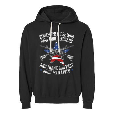 Remember The Fallen Soldiers Usa Flag American Memorial Day Garment-Dyed Fleece Hoodie