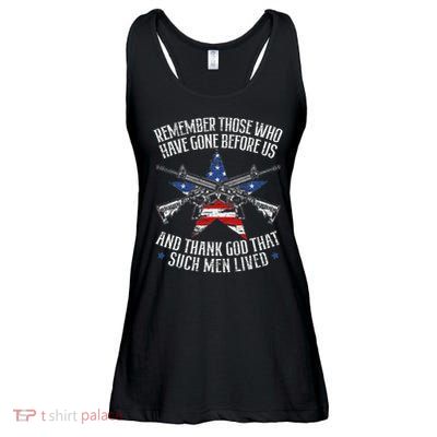 Remember The Fallen Soldiers Usa Flag American Memorial Day Ladies Essential Flowy Tank