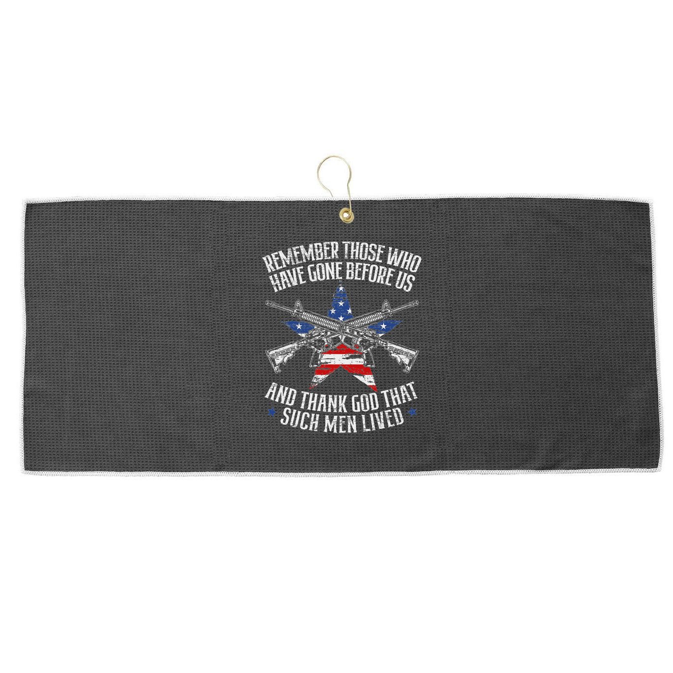 Remember The Fallen Soldiers Usa Flag American Memorial Day Large Microfiber Waffle Golf Towel