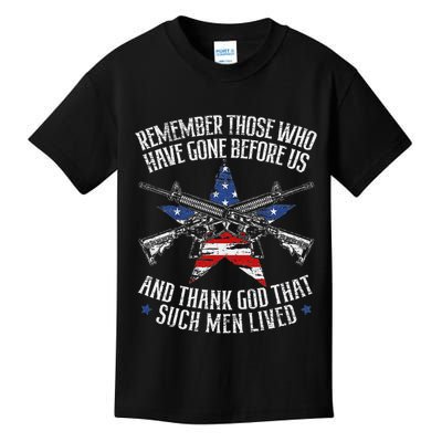 Remember The Fallen Soldiers Usa Flag American Memorial Day Kids T-Shirt