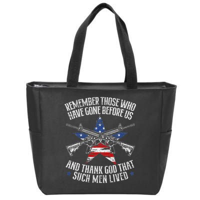 Remember The Fallen Soldiers Usa Flag American Memorial Day Zip Tote Bag