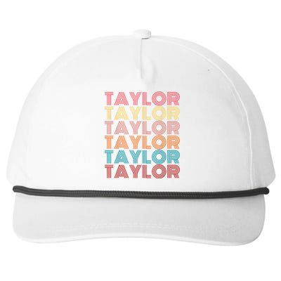 Retro Taylor First Name Personalized Taylor Snapback Five-Panel Rope Hat