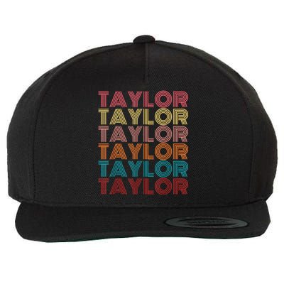 Retro Taylor First Name Personalized Taylor Wool Snapback Cap