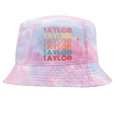 Retro Taylor First Name Personalized Taylor Tie-Dyed Bucket Hat